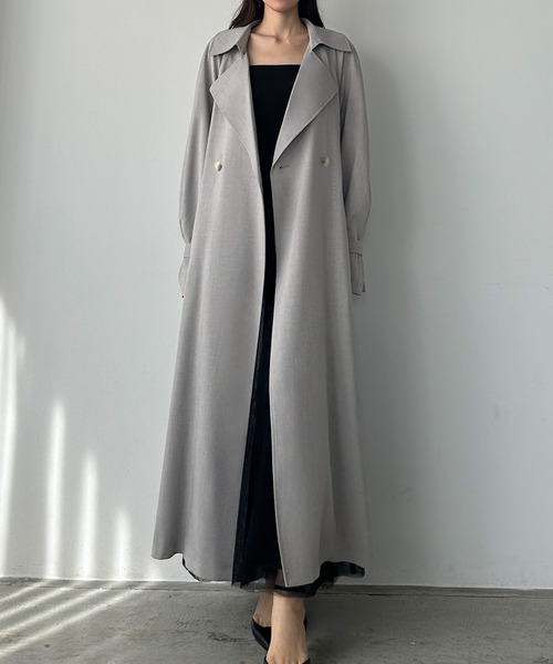Louere（ルエレ） トレンチコート SMALL ライトグレー レディース
