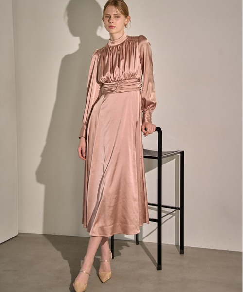 ERADIE（エラディエ） ワンピース Satin Stand-Neck Long Dress