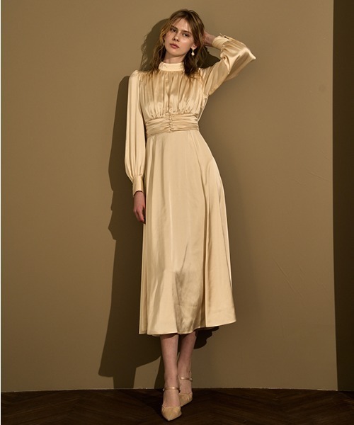 ERADIE（エラディエ） ワンピース Satin Stand-Neck Long Dress