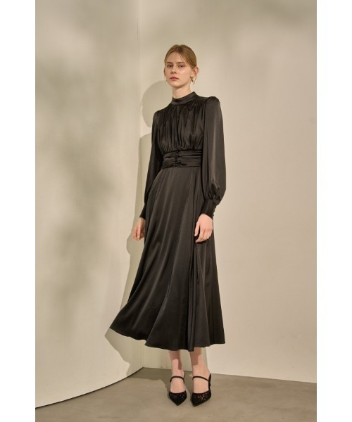 ERADIE（エラディエ） ワンピース Satin Stand-Neck Long Dress