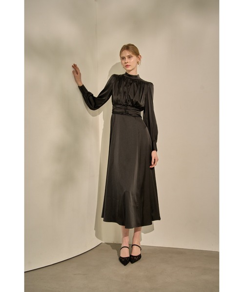 ERADIE（エラディエ） ワンピース Satin Stand-Neck Long Dress