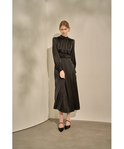 ERADIE（エラディエ） ワンピース Satin Stand-Neck Long Dress