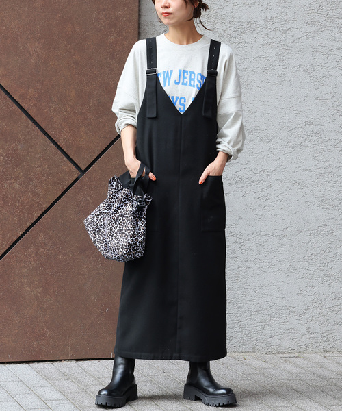 「JOURNAL STANDARD relume」 サロペットスカート 36 グレー レディースの画像