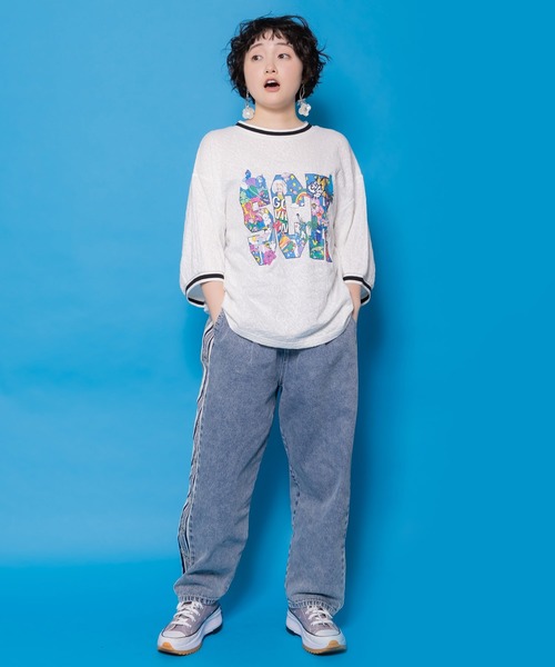 ScoLar（スカラー） tシャツ 161648：カラフルポップ柄ローズ