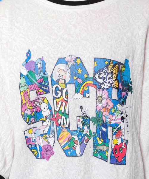 ScoLar（スカラー） tシャツ 161648：カラフルポップ柄ローズ