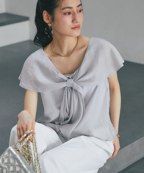 【新品】La boutique BonBon裾フリル 半袖ブラウス ホワイト La boutique Bonbon（ラブティックボンボン） ブラウス シャツ