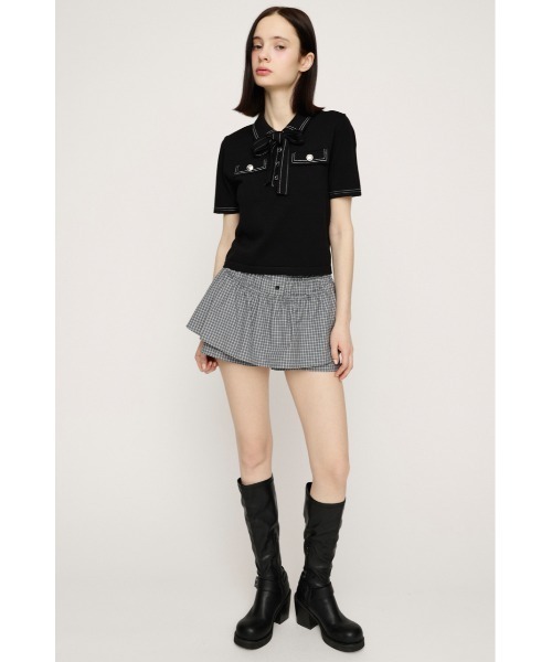 ニット セーター STICH COMPACT KNIT TOPS ステッチコンパクトニットトップス 春服 夏服 レディースの画像