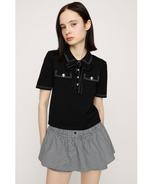 ニット セーター STICH COMPACT KNIT TOPS ステッチコンパクトニットトップス 春服 夏服 レディースの画像