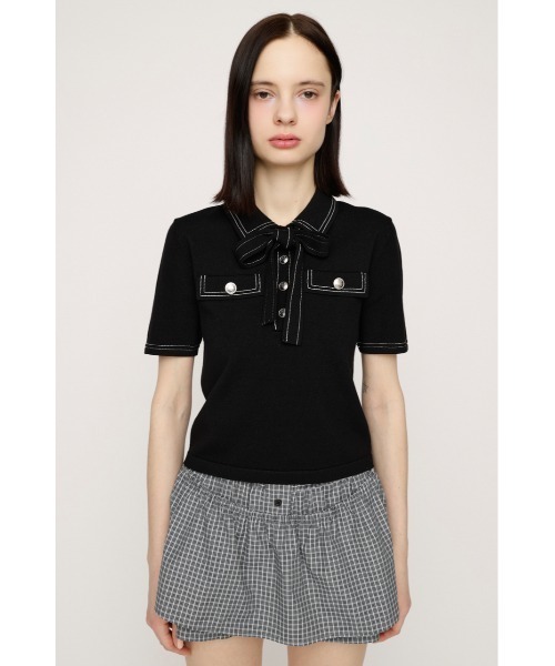 ニット セーター STICH COMPACT KNIT TOPS ステッチコンパクトニットトップス 春服 夏服 レディースの画像