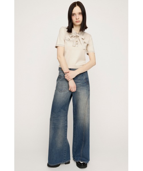 ニット セーター STICH COMPACT KNIT TOPS ステッチコンパクトニットトップス 春服 夏服 レディースの画像