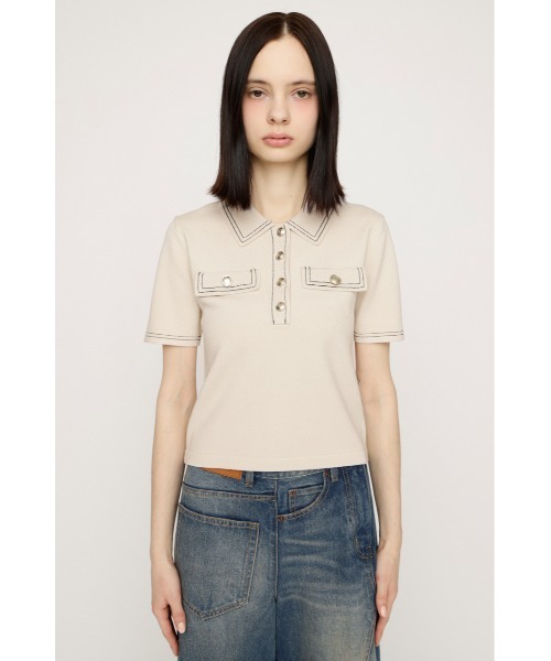 ニット セーター STICH COMPACT KNIT TOPS ステッチコンパクトニットトップス 春服 夏服 レディースの画像