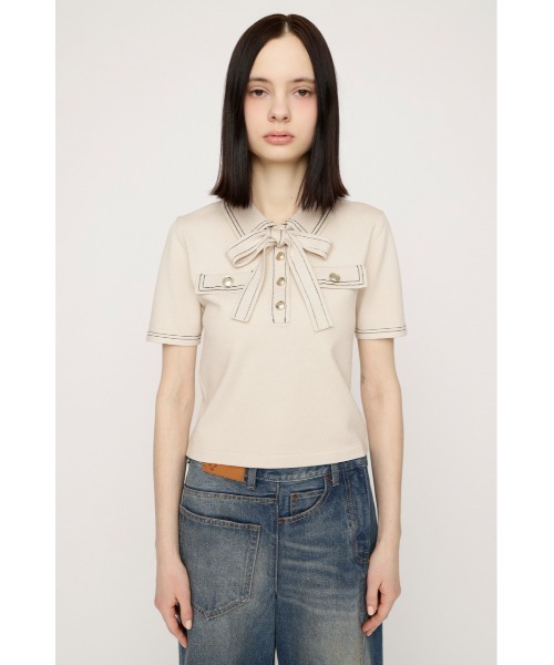 ニット セーター STICH COMPACT KNIT TOPS ステッチコンパクトニットトップス 春服 夏服 レディースの画像