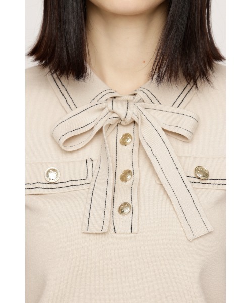 ニット セーター STICH COMPACT KNIT TOPS ステッチコンパクトニットトップス 春服 夏服 レディースの画像