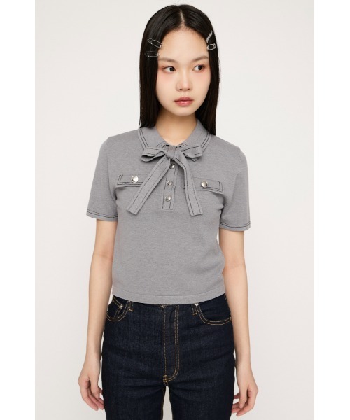 ニット セーター STICH COMPACT KNIT TOPS ステッチコンパクトニットトップス 春服 夏服 レディースの画像