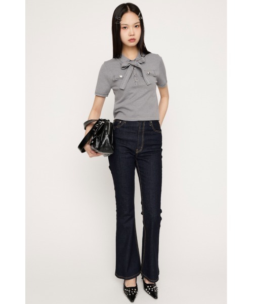 ニット セーター STICH COMPACT KNIT TOPS ステッチコンパクトニットトップス 春服 夏服 レディースの画像
