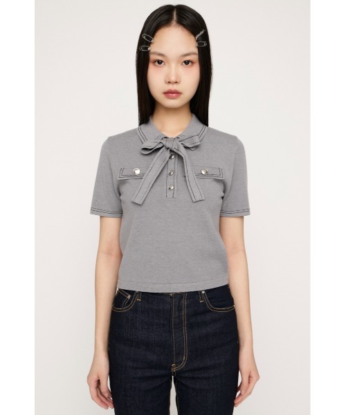 ニット セーター STICH COMPACT KNIT TOPS ステッチコンパクトニットトップス 春服 夏服 レディースの画像