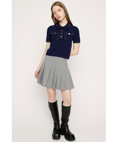 ニット セーター STICH COMPACT KNIT TOPS ステッチコンパクトニットトップス 春服 夏服 レディースの画像