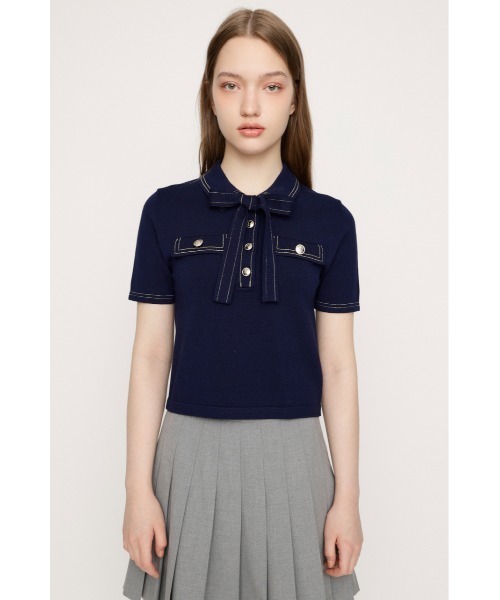 SLY（スライ） ニット セーター STICH COMPACT KNIT TOPS ステッチ