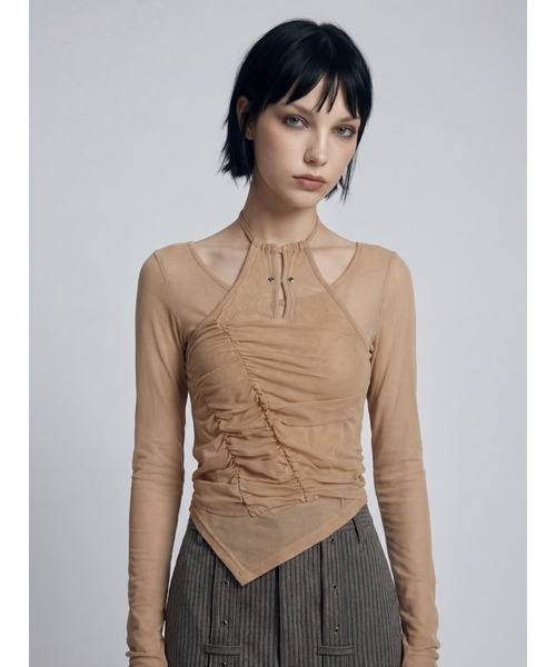TAJEN：T ブラウス シャツ 「TAJEN:T」TULLE HALTERNECK TOPS/チュール