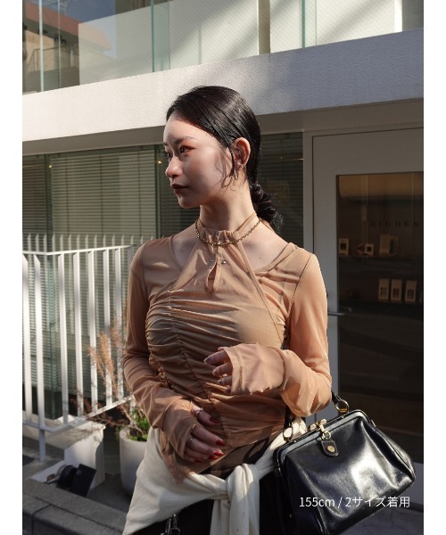 TAJEN：T ブラウス シャツ 「TAJEN:T」TULLE HALTERNECK TOPS/チュール