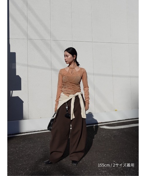 TAJEN：T ブラウス シャツ 「TAJEN:T」TULLE HALTERNECK TOPS/チュール