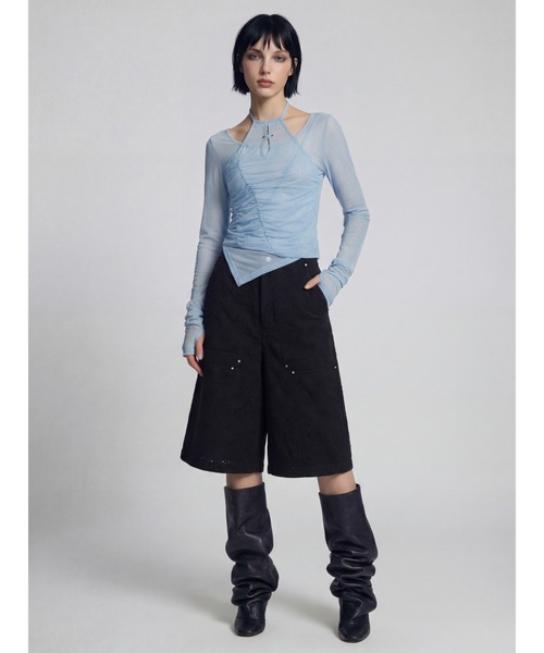 TAJEN：T ブラウス シャツ 「TAJEN:T」TULLE HALTERNECK TOPS/チュール