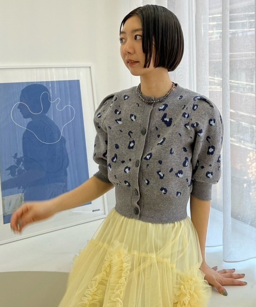 「LILY BROWN」 半袖ニット FREE ベージュ レディース_画像2