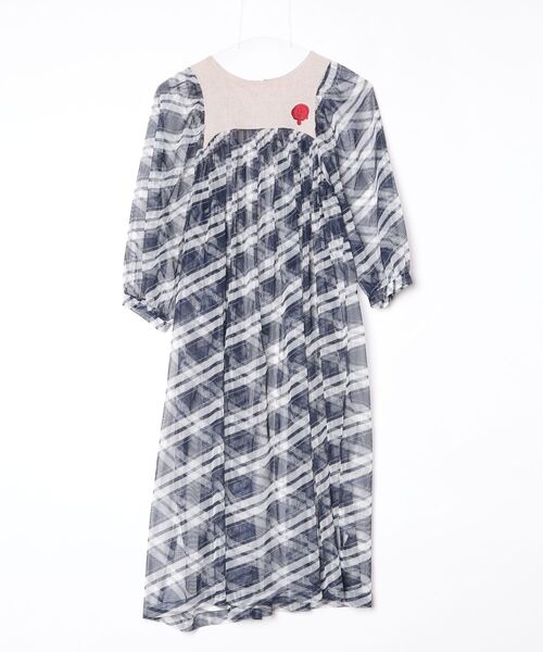 mint designs ワンピース mintdesigns（ミントデザインズ） 7分袖ワンピース S ネイビー