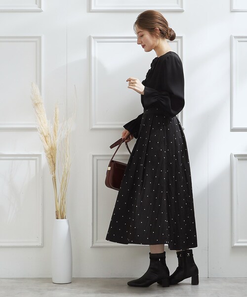 「couture brooch」 フレアスカート 36 ブラック レディース_画像4