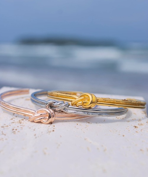 IRIEBEACH バングル ゴールドカラー ストーン付き IRIEBEACH（アイリービーチ） アレルギー対応 バングル knot bangle