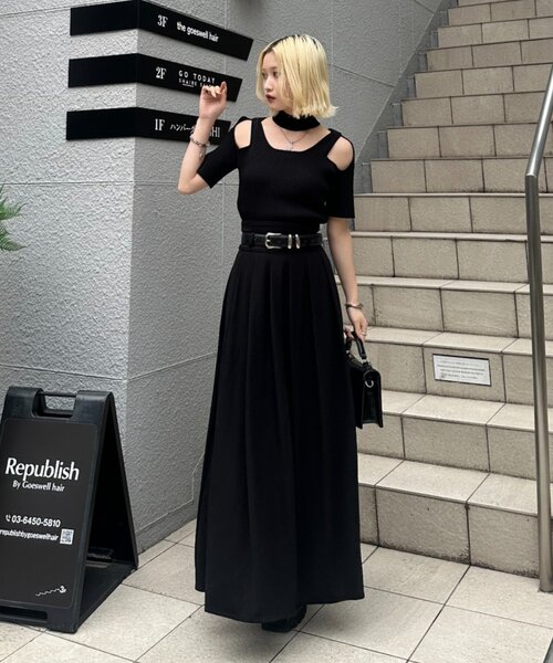 「Lui's」 ロングスカート FREE ブラック レディース_画像3