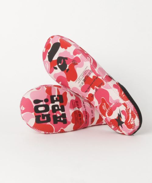 A BATHING APE 旅行 ABC SLIPPERS ＆ POUCH SET M : ZOZOTOWN