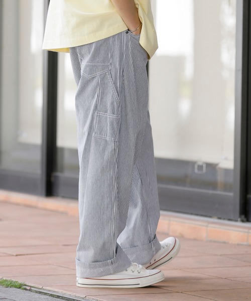 パンツ カーゴパンツ ヒッコリー ストライプ ワイド ペインターパンツ パンツ カーゴパンツ ヒッコリー ストライプ ワイド ペインターパンツ