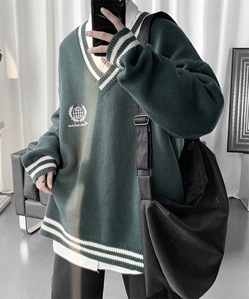 さいませ ニット V-Neck Knit Sweater WO21W3TP14 ZOZOTOWN PayPayモール店 - 通販 - PayPayモール School ラインカラ