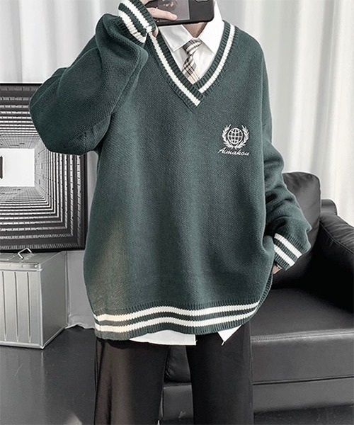 さいませ ニット V-Neck Knit Sweater WO21W3TP14 ZOZOTOWN PayPayモール店 - 通販 - PayPayモール School ラインカラ