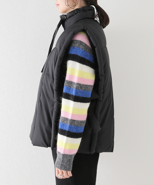GANNI/ガニー Shiny Puff Oversized Vest ブラック GANNI Shiny Puff Oversized Vest