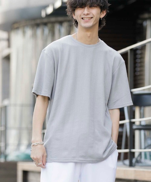 Bling Leads tシャツ ランダムストライプ ワッフル / クルーネック