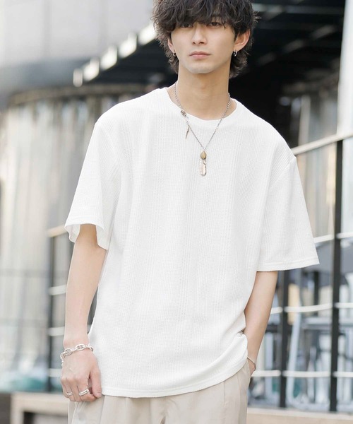 Bling Leads tシャツ ランダムストライプ ワッフル / クルーネック