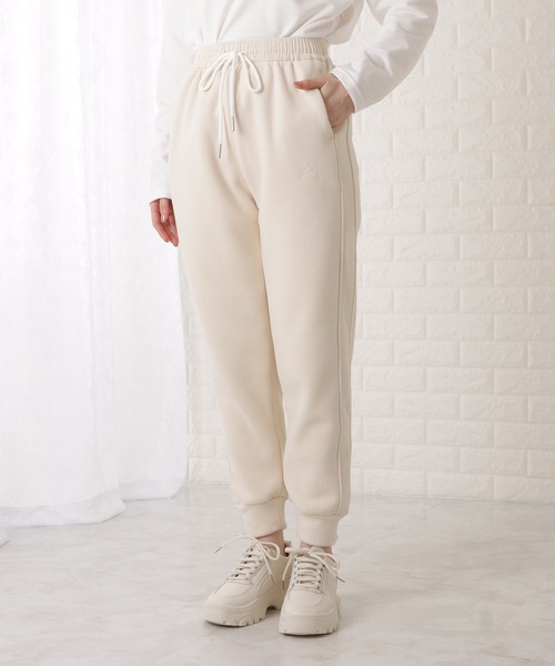 FANTASTICS buddix バディ スウェット パンツ L ベージュ DAYRA スウェットパンツ ジャージ ワンポイント付ベーシックスウェット