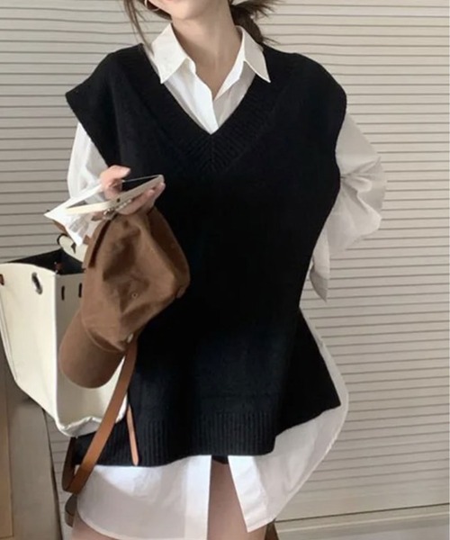 ベスト ジレ 「 ammy. / エイミードット 」 オーバーサイズ Vネック