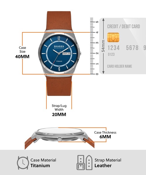 SKAGEN 腕時計 スカーゲン メンズ アナログ レザー SKW6906