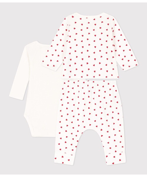 PETIT BATEAU（プチバトー） ベビー服 ロンパース プリント3点セット
