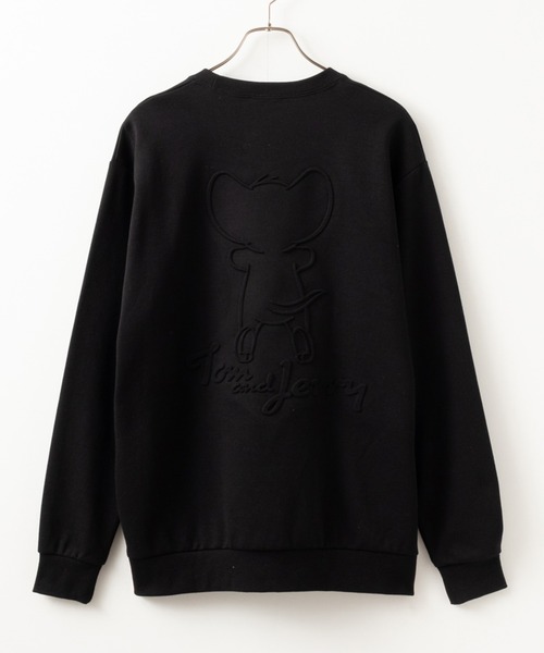 トレーナー スウェット Tom and Jerry ポンチ素材 バックエンボス