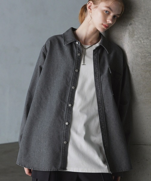 SERACE シャツ 「SERACE」Oversize vintage denim shirt jacket
