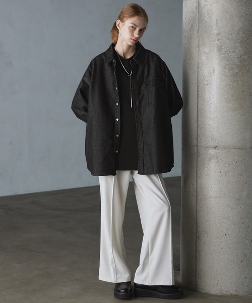 SERACE シャツ 「SERACE」Oversize vintage denim shirt jacket