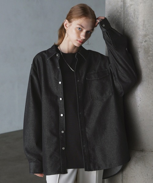 SERACE シャツ 「SERACE」Oversize vintage denim shirt jacket