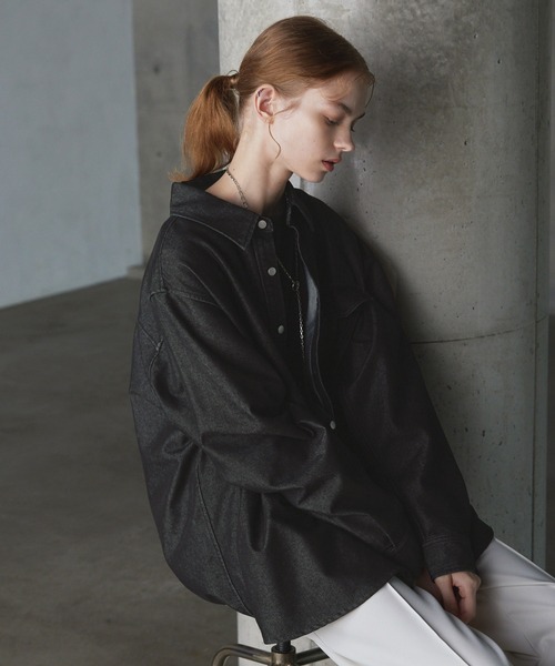 SERACE シャツ 「SERACE」Oversize vintage denim shirt jacket