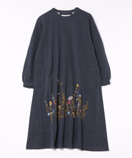 SUPER HAKKA（スーパーハッカ） ワンピース シーナリーフラワー刺繍裏