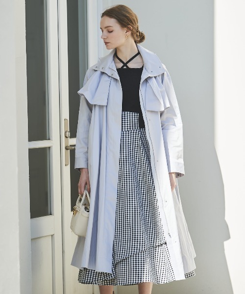 アンドクチュール　トレンチコート　コート　ロング　ベージュ　38 Mサイズ フラップ付きロングコート(M ベージュ): AND COUTURE｜公式オンライン
