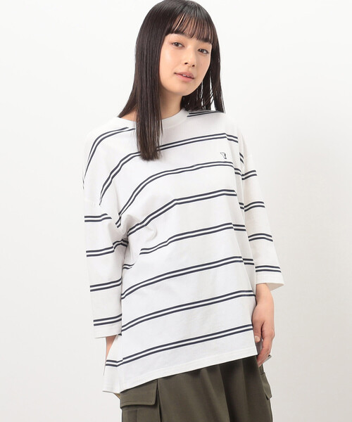 Purple&Yellow（パープルアンドイエロー） tシャツ プリントボーダー